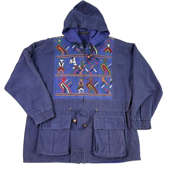 VTG Catalina’s Originals Men’s L Full Zip Jacket Lined Blue Multicolor Aztec - Picture 1 of 10